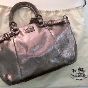 Silver/Grey/Gunmetal Coach Designer Satchel Bag